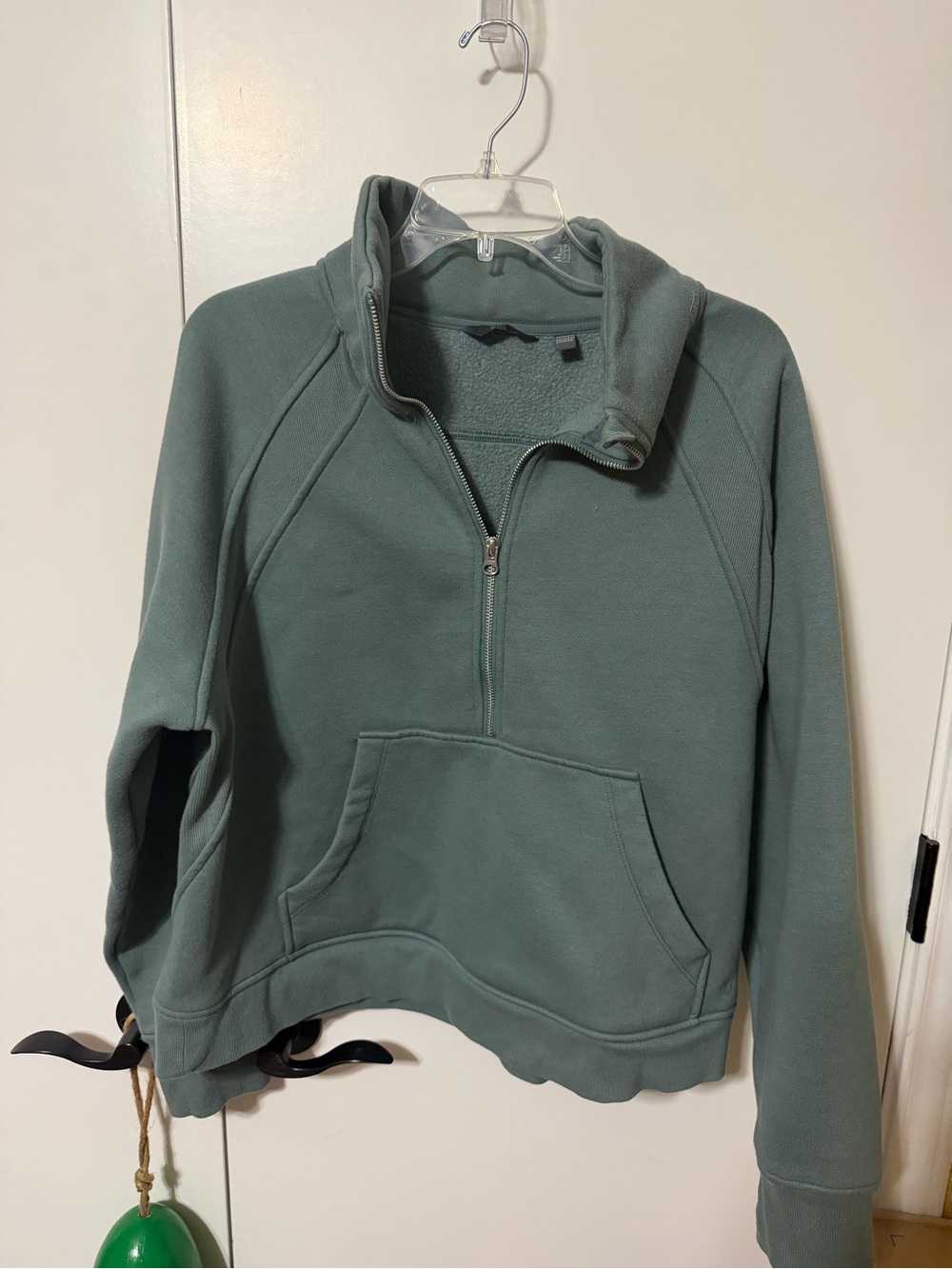 Danskin Half-Zip Fleece Pullover in Sage Green XL